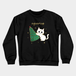 Aquarius Holiday Kitty Cat Crewneck Sweatshirt